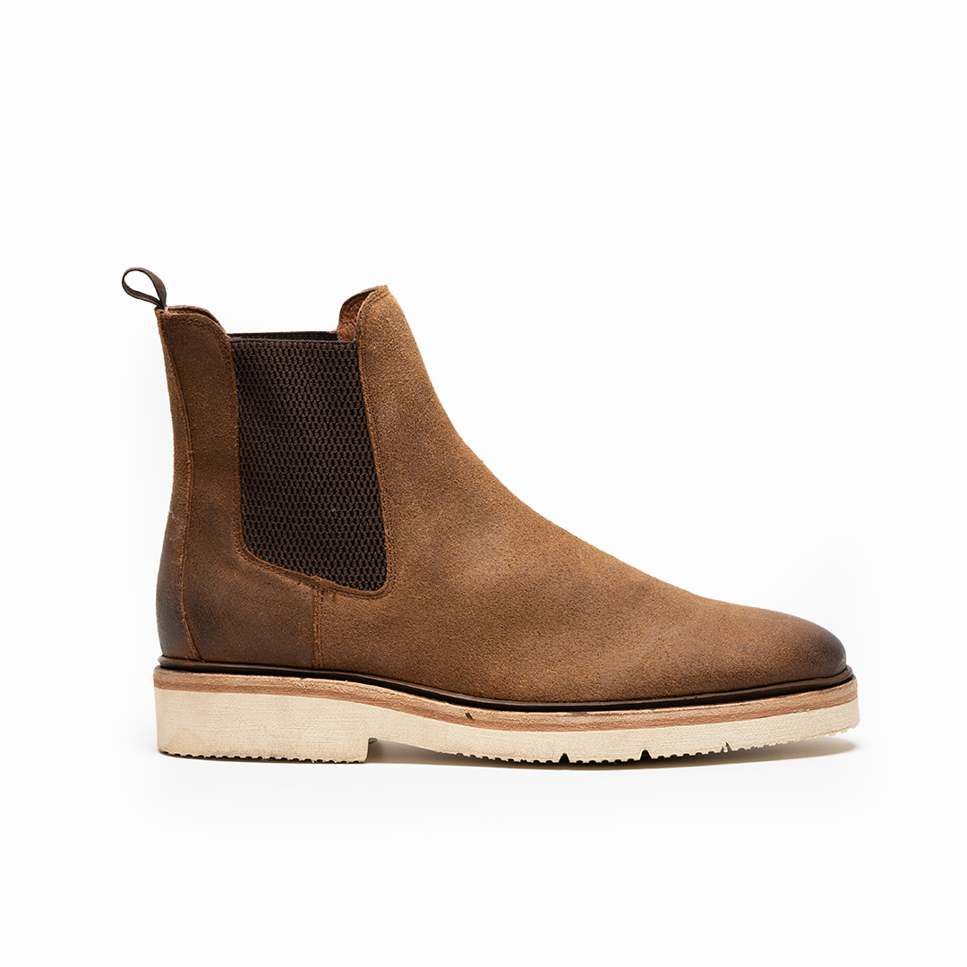 2 - R / GAMUZA CAMEL SUELA BLANCA